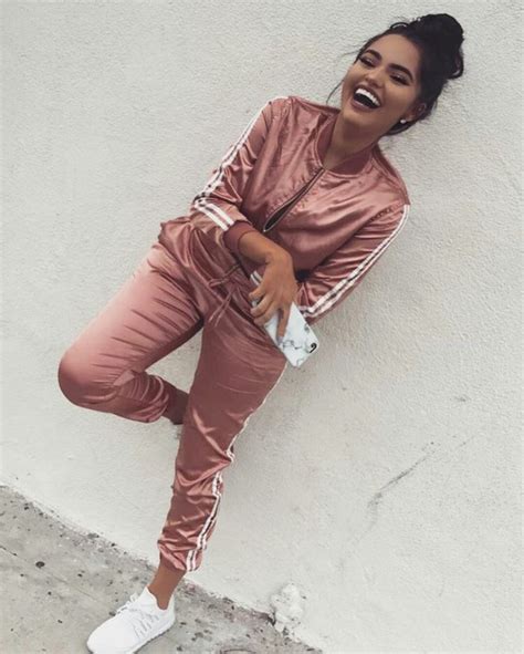 rose gold adidas tracksuit|More.